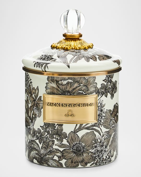 MacKenzie-Childs Sterling English Garden Small Canister, 38 oz
