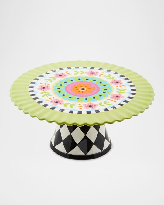 Calico Pedestal Platter