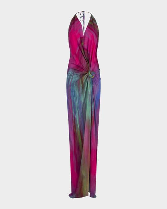 Jazmin Plunging Halter Knotted Maxi Dress
