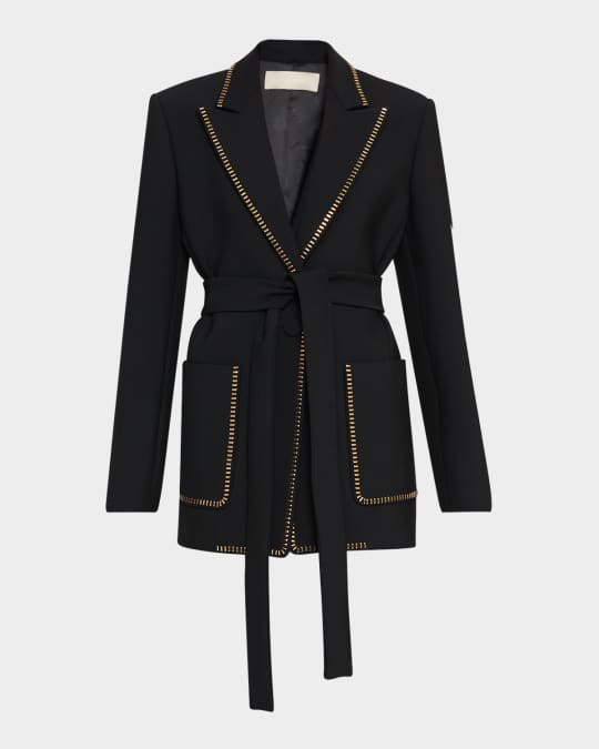 コート Elie Saab Wool embroidered coat Black Elie Saab Wool Embroidered Coat Coats Black - Wanan Luxury