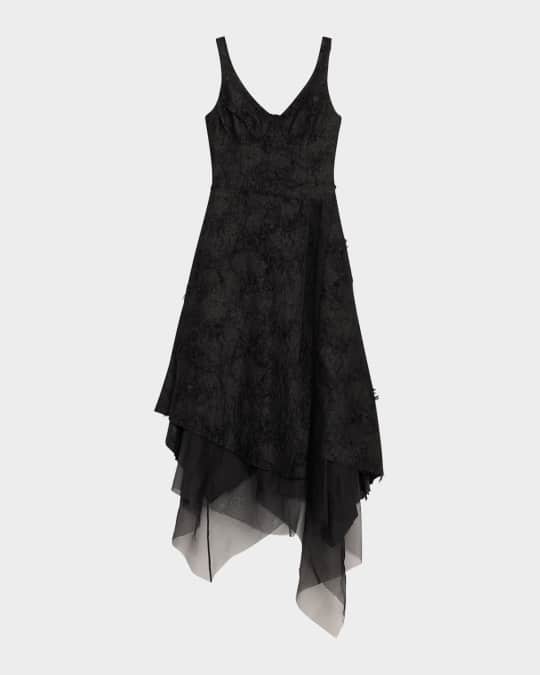 Jason Wu Collection Asymmetrical Fray Jacquard Midi Dress With