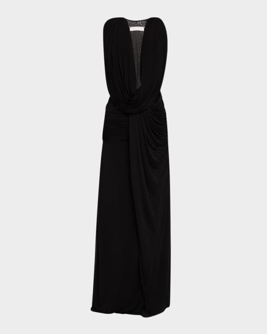 black two piece homecoming dress Christopher Esber Sculptured Strapped Ruched Backless Dress, US 2 –  reclothe main image 1