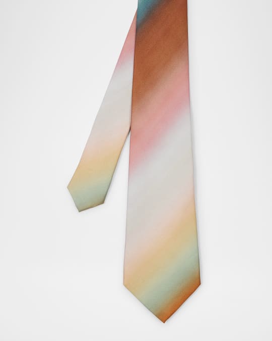 Men's Blurred Smith Stripe Silk Tie