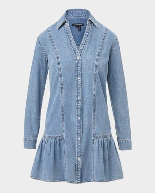 Catherine Long-Sleeve Denim Shirtdress