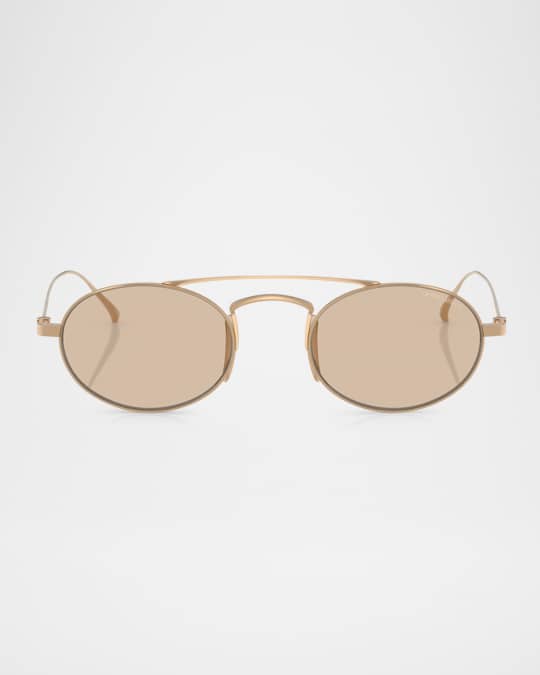Titanium & Plastic Oval Sunglasses