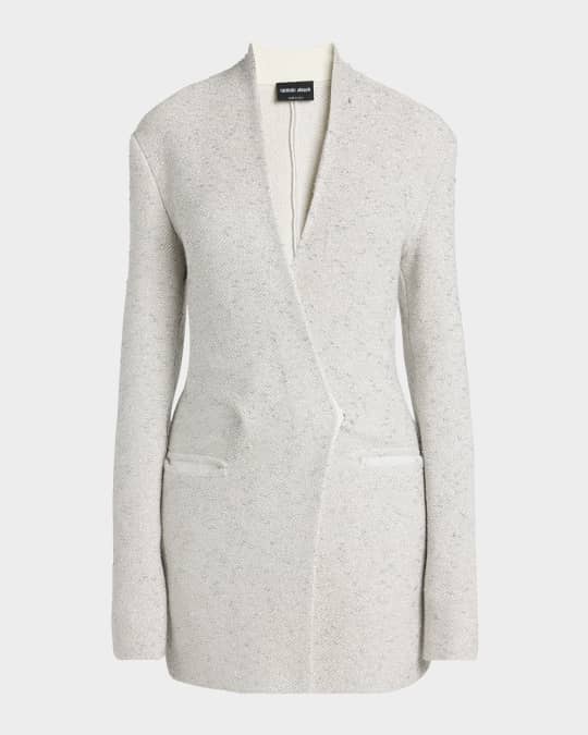 Metallic V-Neck Wool Jacket
