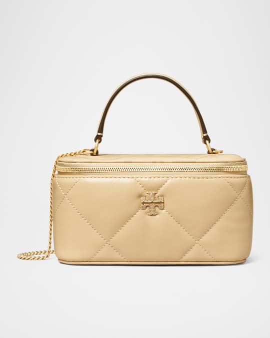 【Tory Burch】Kira llic Quilt Vanity Bag Gold TORY BURCH - Women Kira Diamond Quilt Vanity Case – Atelier