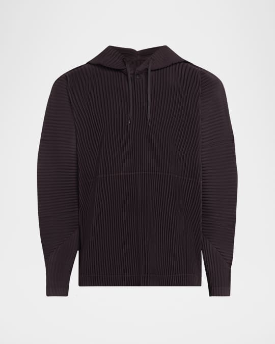 Homme Plisse Issey Miyake Men's Pleated Hoodie | Neiman Marcus