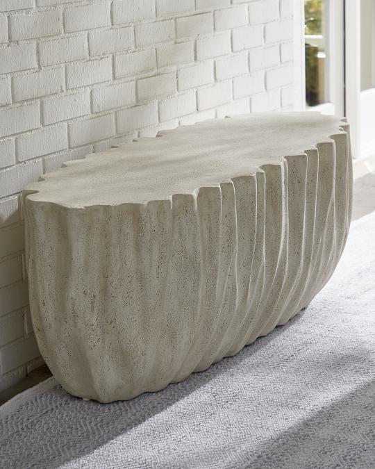 Neiman Marcus Ruffle Outdoor Bench | Neiman Marcus