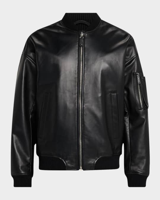 Men's Leather Bomber Jacket