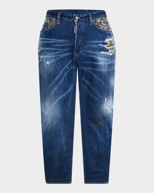 Men's Bro Distressed Studs Jeans