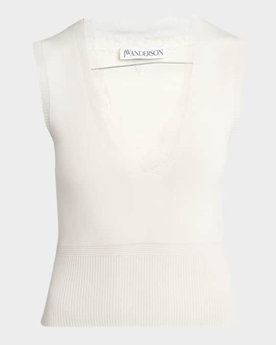 Lace Trim V-Neck Vest