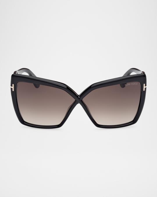 Women’s Tom Ford Fiore Butterfly Black Sunglasses in Acetate Tom Ford Fiore TF1195 52B Sunglasses - US main image 2