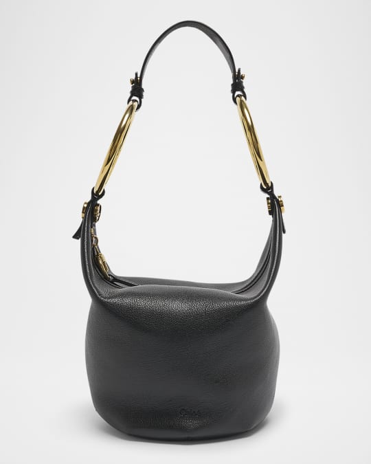 Chloe Bracelet Zip Shoulder Bag in Grained Buffalo Leather