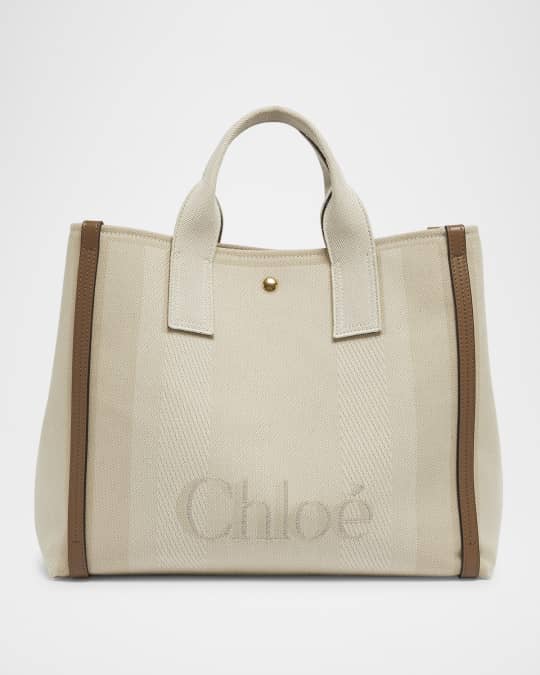 Chloe Large Carry Tote Bag in Jacquard Canvas | Neiman Marcus