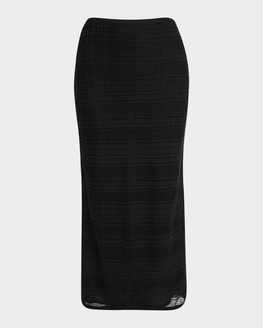 Proenza Schouler White Label Elsa Plaid Knit Midi Skirt | Neiman Marcus