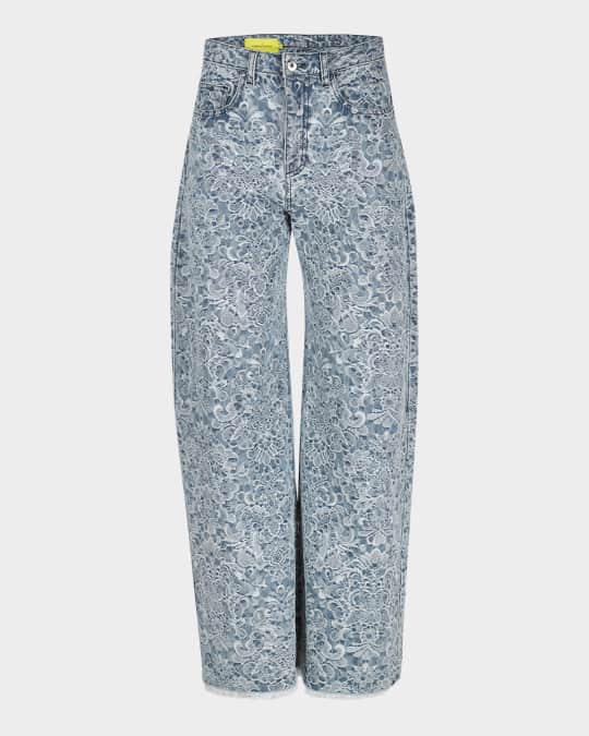 Brocade Denim Boyfriend Trousers