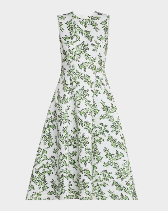 Mara Floral-Print Sleeveless Midi Dress