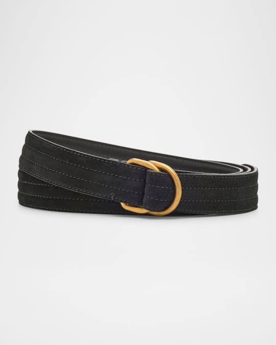 Giorgio Armani Men's Split Leather D-Ring Belt | Neiman Marcus