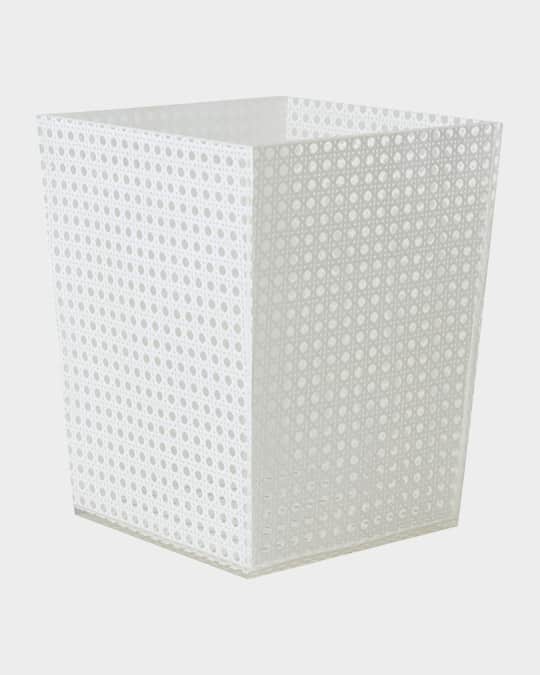 Reed Waste Basket, White