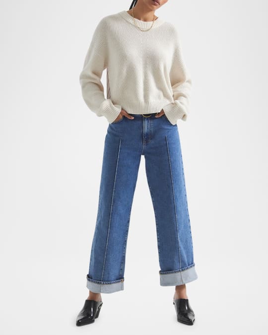 Derek Lam 10 Crosby Delano Cuffed Wide-Leg Jeans | Neiman Marcus