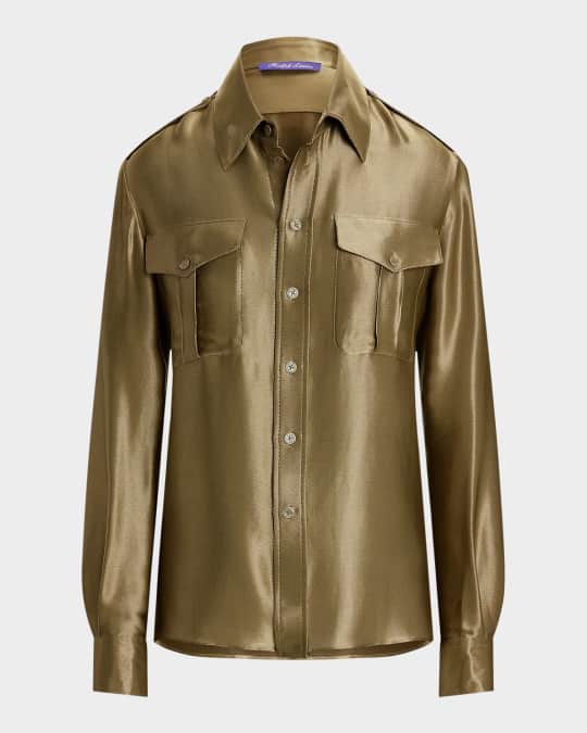 Ralph Lauren Collection Natalie Metallic Satin Shirt