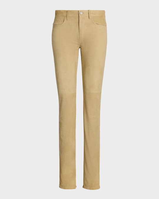 Ralph Lauren Collection Scottie Lamb-Suede Pants | Neiman Marcus