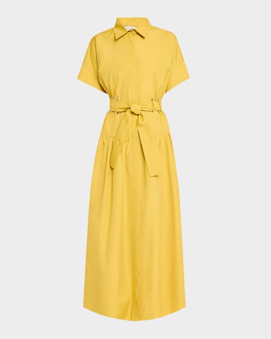 【関税＆送料込み】Max Mara 'Agoraio' Dress Agoraio pleated cotton shirt dress in black - Max Mara