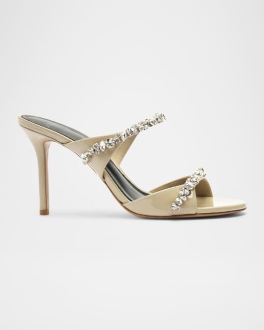 Gianna Patent Leather Crystal Two-Band Sandals