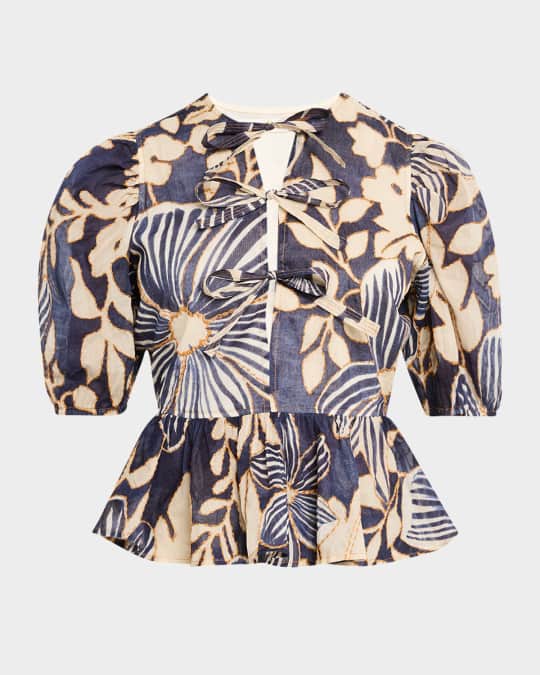 Estella Floral-Print Peplum Top