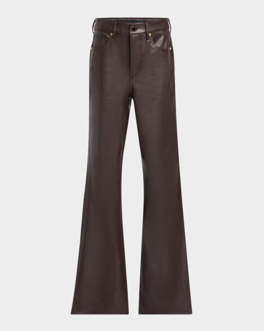 Beverly High-Rise Skinny Flare Vegan Leather Jeans