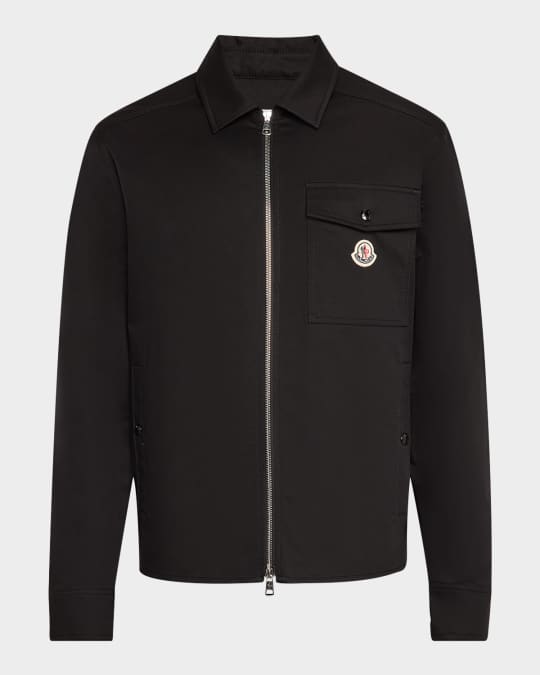 Moncler Men's Full-Zip Twill Overshirt | Neiman Marcus