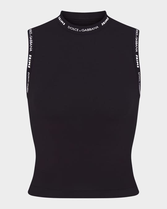 DOLCE & GABBANA ノースリーブ 36 イタリア製 ドルチェ&ガッバーナ コサージュ モチーフ