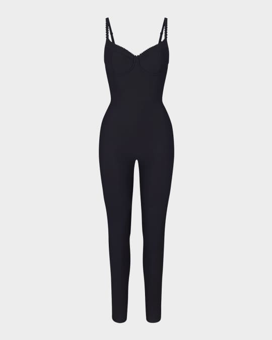 Body In Velluto Elasticizzato Donna – Catsuit Full Bodystocking – Taglia Unica
