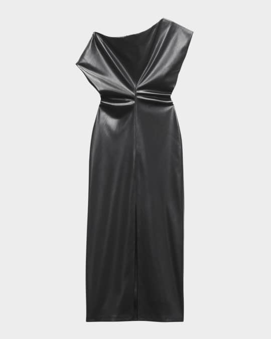 Eleanor Faux Leather Midi Dress