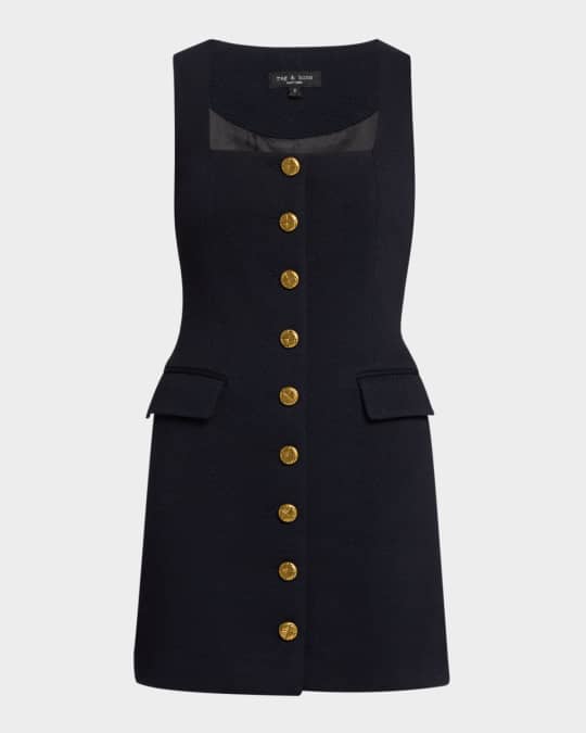 Rag & Bone Mariana Button-Front Mini Dress | Neiman Marcus