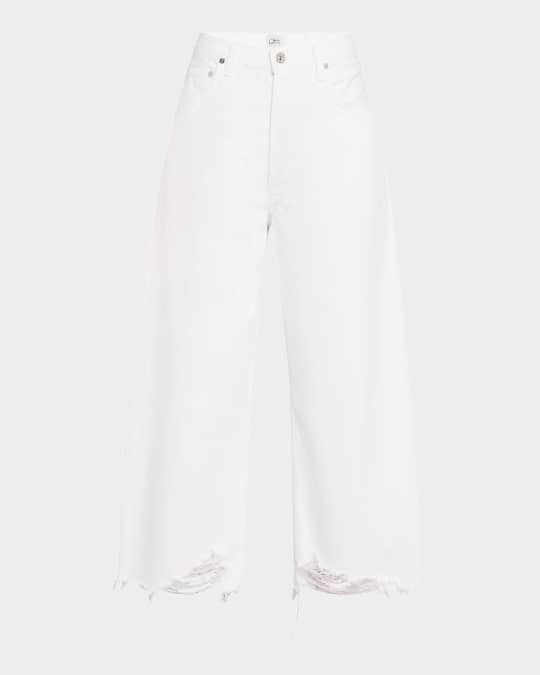 Ayla Wide Crop Raw Hem Jeans