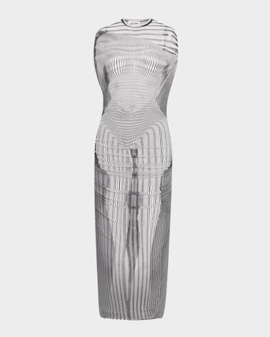 Mariniere Body Morphing Layered Mesh Maxi Dress