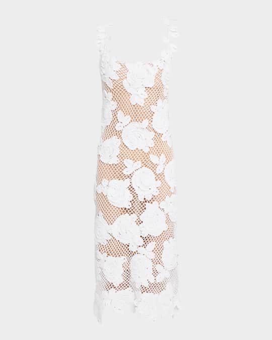 SINOON ■ Rose Embroidered Knit Sleeveless Dress Sinoon / Rose Sleeveless (Cream)（☆sinoon☆Rose Embroidered