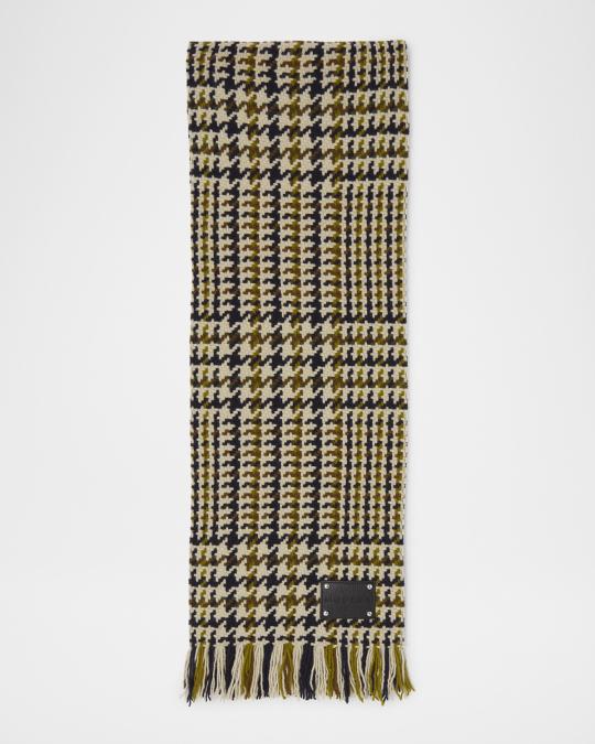 McQueen Exploded Country Houndstooth-Print Scarf | Neiman Marcus