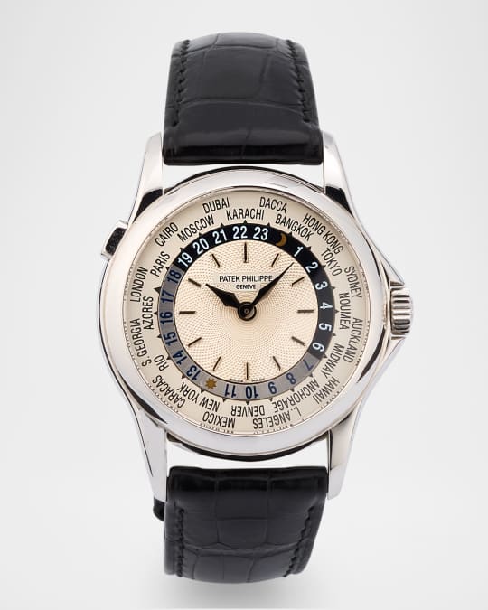 Patek Philippe 18K White Gold World Time 37mm Vintage 2000s Watch