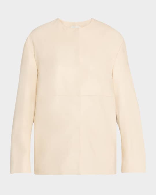 Atalia Paneled Leather Coat