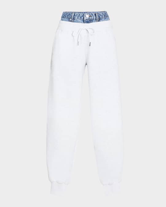 Klara Mixed-Media Sweatpants