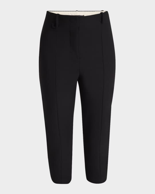 Pintuck Skinny-Leg Capri Pants