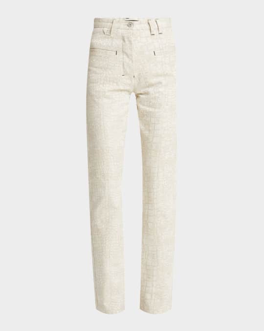 Nimes Norma Croc-Intarsia Straight-Leg Jeans
