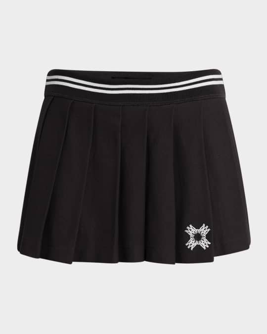 【I AM MARI】Tmiel Pleated Skirt Amiri Logo Pleated Mini Skirt | Neiman Marcus