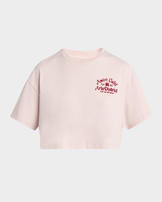 【AMIRI】 ARTS DISTRICT CROPPED TEE Amiri Arts District Logo Crop T-Shirt | Neiman Marcus