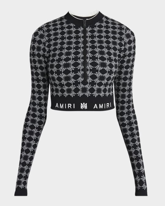 MA Quad Seamless Half-Zip Crop Top