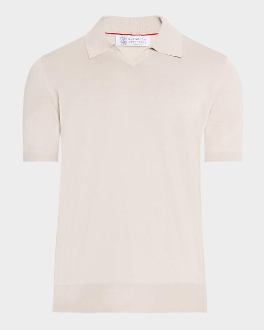 Brunello Cucinelli Men's Cotton Johnny Collar Short-Sleeve Polo