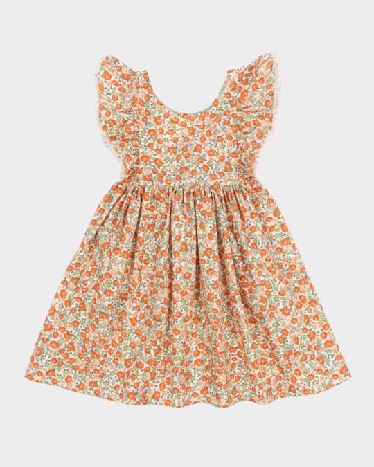 Girl's Verbena Printed Dress, Size 12M-10